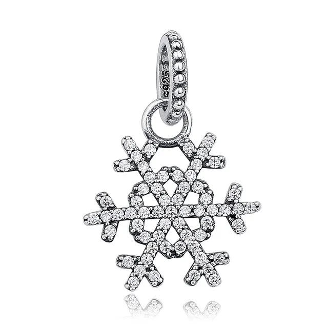 Original 925 Sterling Silver Radiant Orchid Snowflake MOM Daisy Pendant Beads Fit  Charm Bracelet Jewelry Accessories