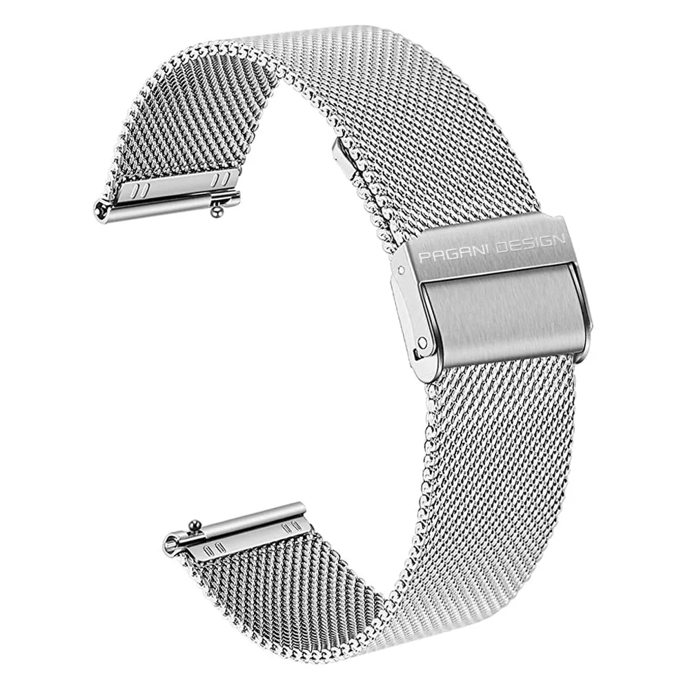 PAGANI DESIGN 2022 New Mesh belt 007 Retro men automatic watches NH35 men mechanical wristwatch curved sapphire glass Top Brand