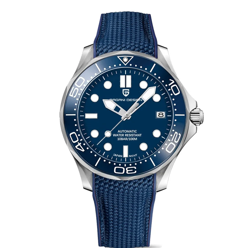 PAGANI DESIGN 2022 New Mesh belt 007 Retro men automatic watches NH35 men mechanical wristwatch curved sapphire glass Top Brand
