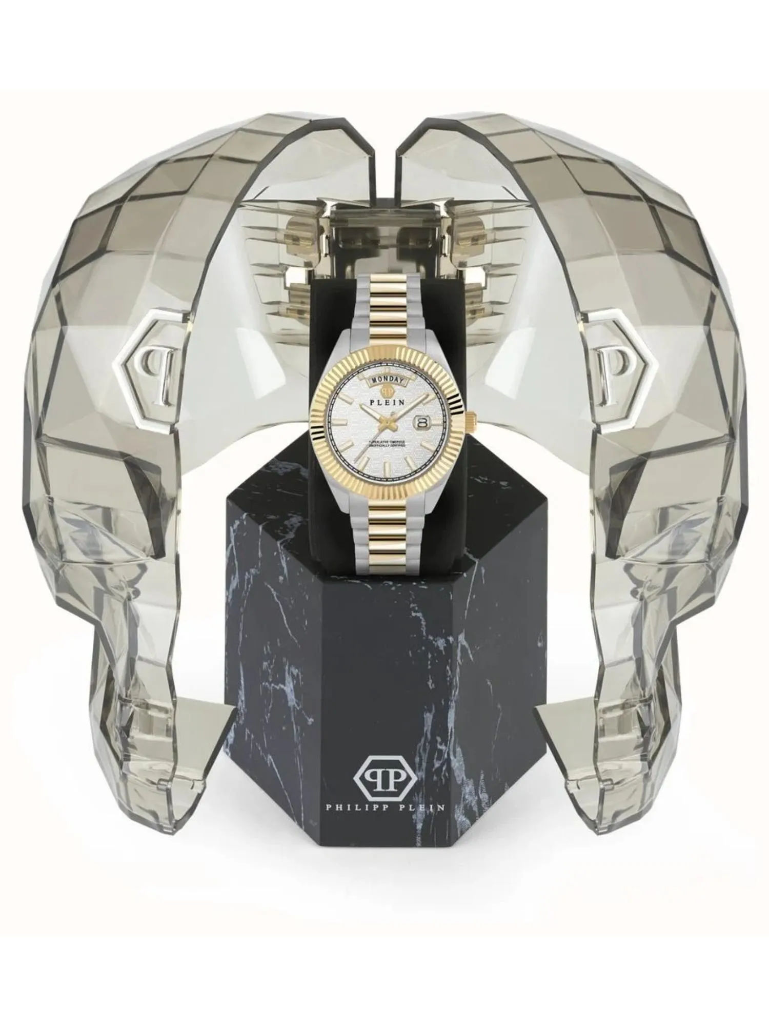Philipp Plein Men 42 mm Size Silver Dial Analog Watch - PWPNA0324