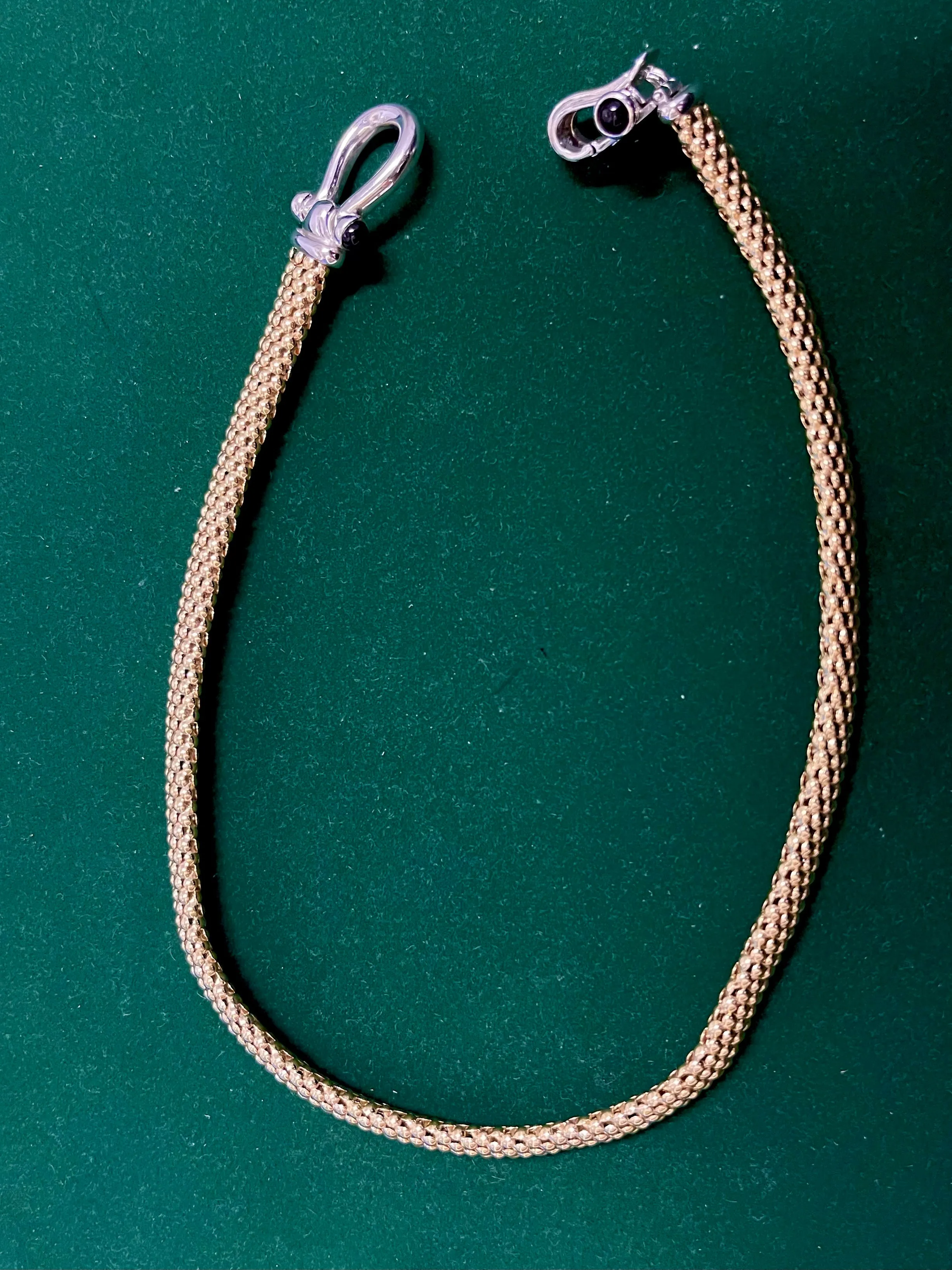 "BN" DSGNR BRAIDED HORSESHOE 4CT SAPH NECKLACE SOLID YG & WG - $13K APR w/ CoA!!