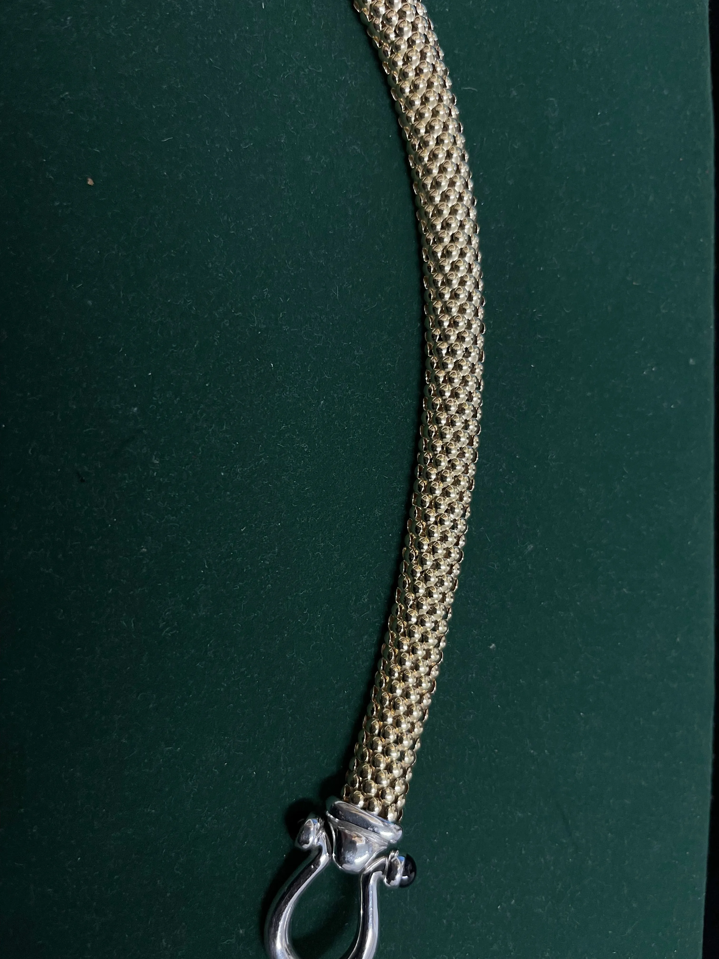 "BN" DSGNR BRAIDED HORSESHOE 4CT SAPH NECKLACE SOLID YG & WG - $13K APR w/ CoA!!
