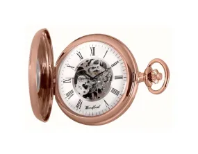 Rose Gold Half Hunter Mechanical Pocket Watch