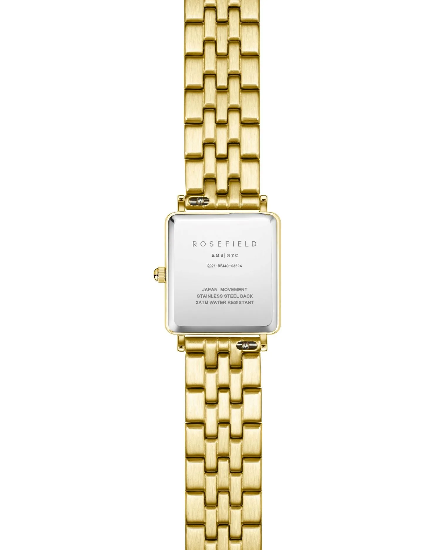 Rosefield The Boxy XS White Sunray Steel Gold Watch QMWSG-Q021