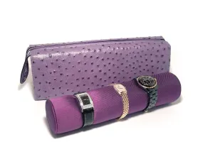 Scatola del Tempo Rotolo Travel Case Amethyst Ostrich