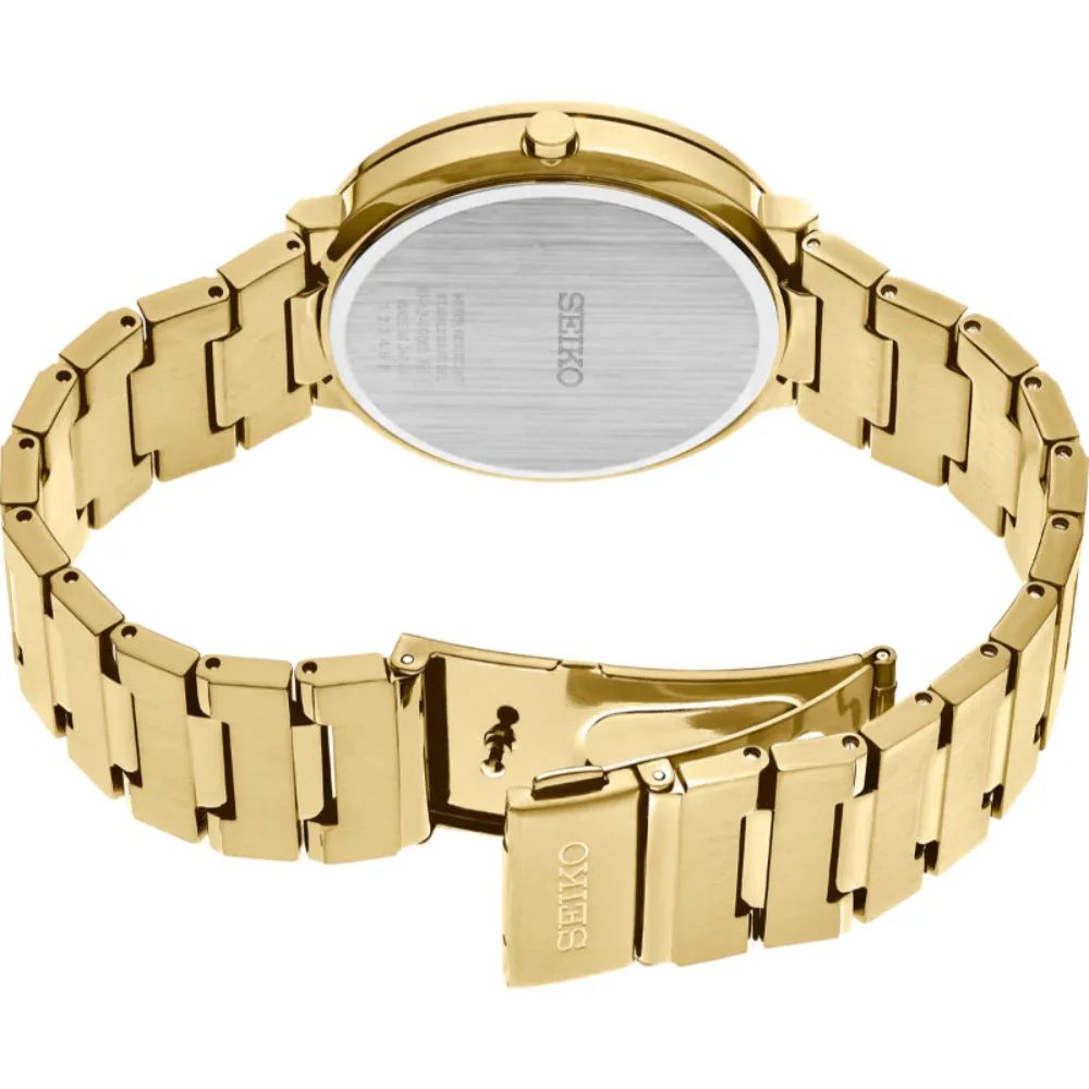 Seiko Essential Collection Black Sunray Dial Gold-Tone