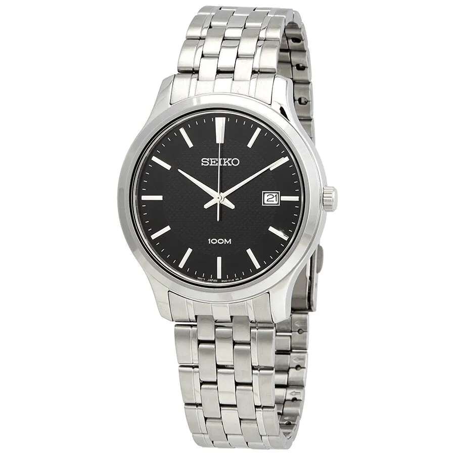 Seiko Neo Classic Black Dial Stainless Steel Men's Watch SUR293P1