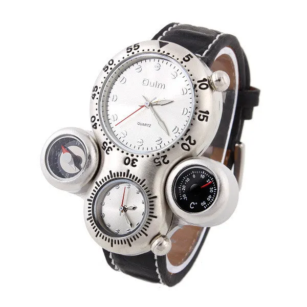 Sports Watches OULM quartz Watch Climbing stainless steel dial analog watch Multiple Time Zone military watches