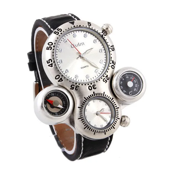 Sports Watches OULM quartz Watch Climbing stainless steel dial analog watch Multiple Time Zone military watches