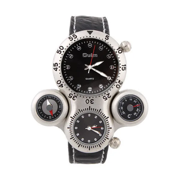 Sports Watches OULM quartz Watch Climbing stainless steel dial analog watch Multiple Time Zone military watches