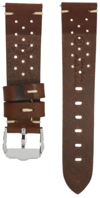 Squale Racing Leather Dark Brown Strap 22mm