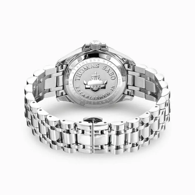 Stainless Steel Case Divine Black White Stones Watch WA0406-201-203