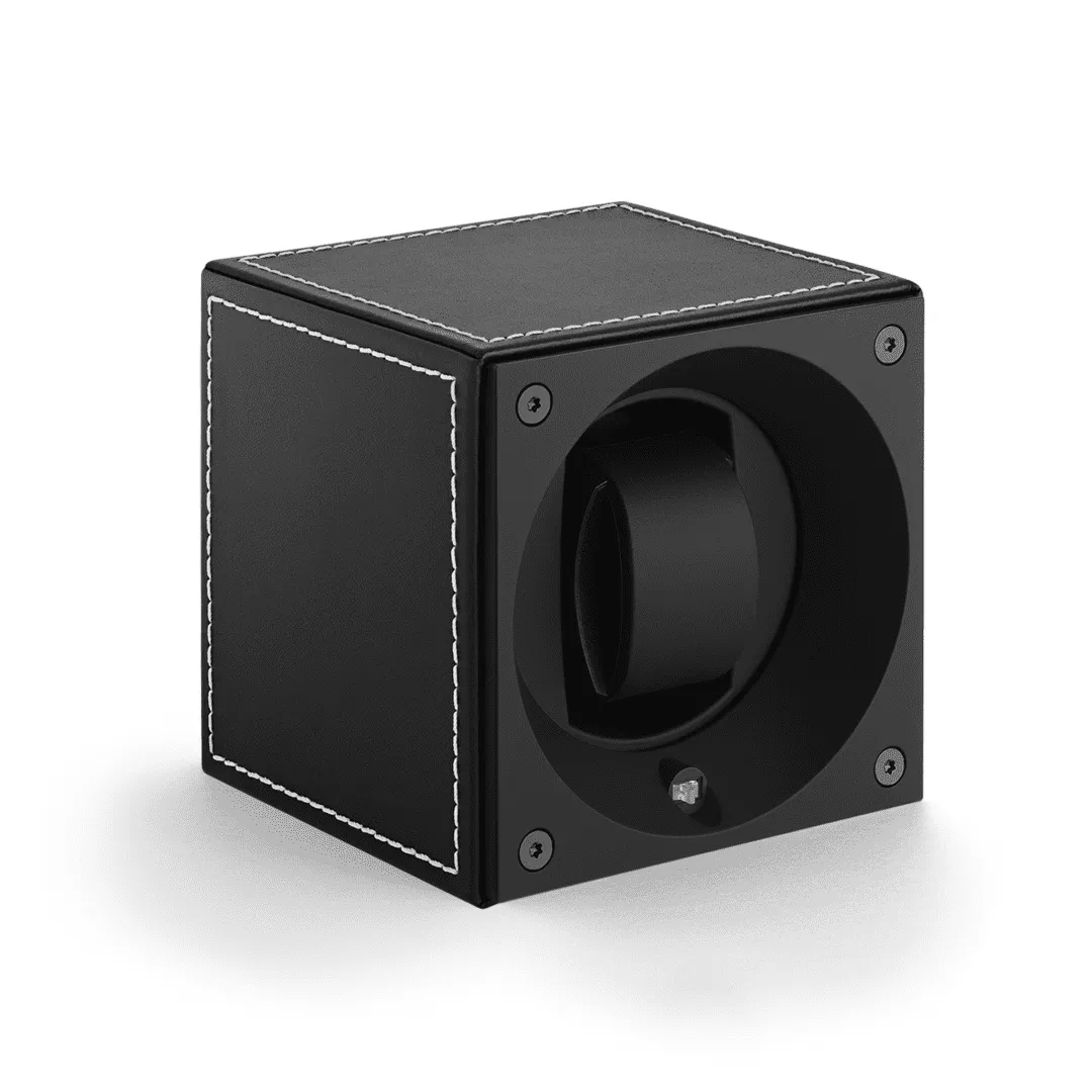 SWISS KUBIK Masterbox Black Leather / White Stitches