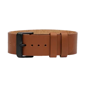 Tan Leather Strap with Black / Steel / Gold Buckle