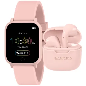 Tikkers Teen Series 10 Nude smart Watch and Earbuds Set