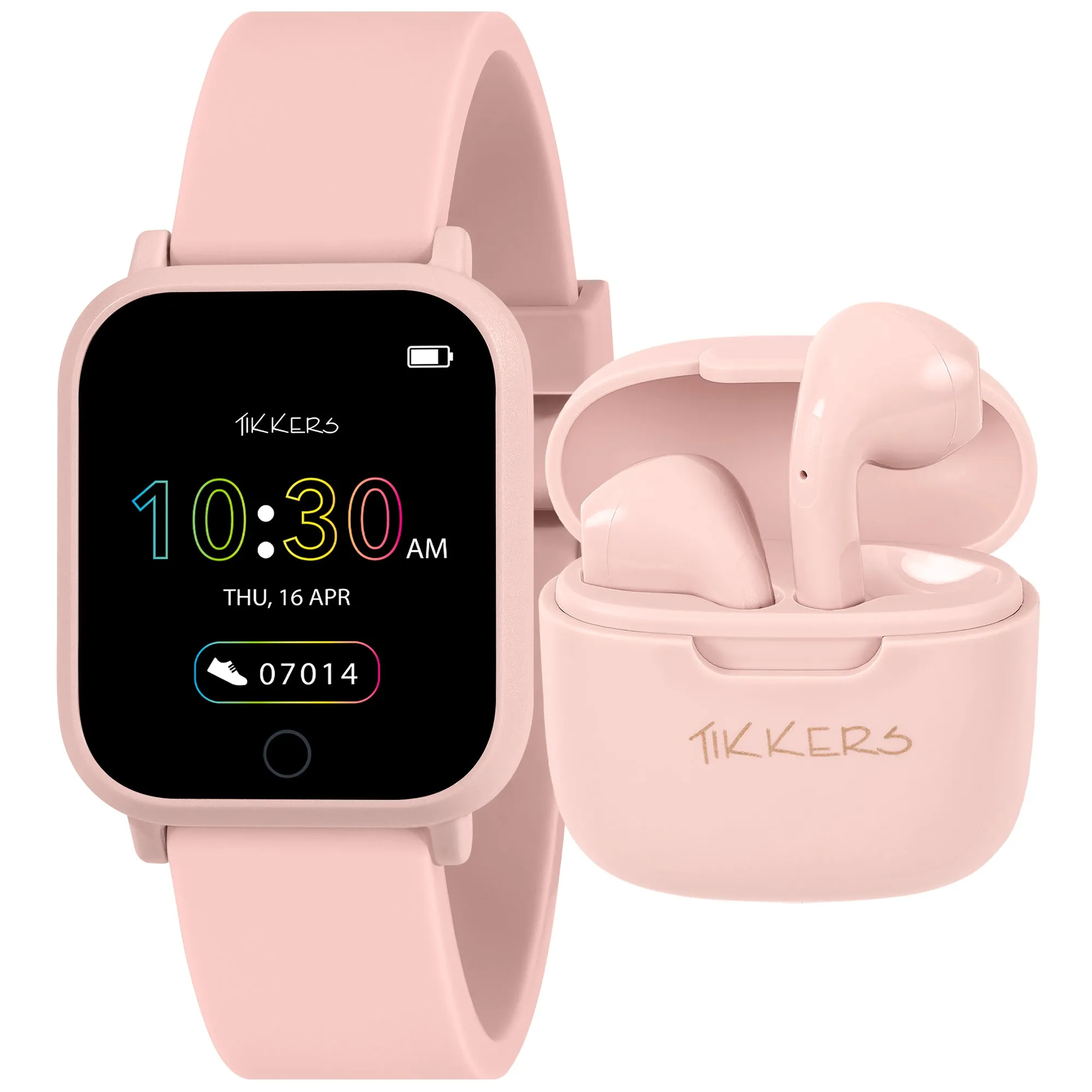 Tikkers Teen Series 10 Nude smart Watch and Earbuds Set