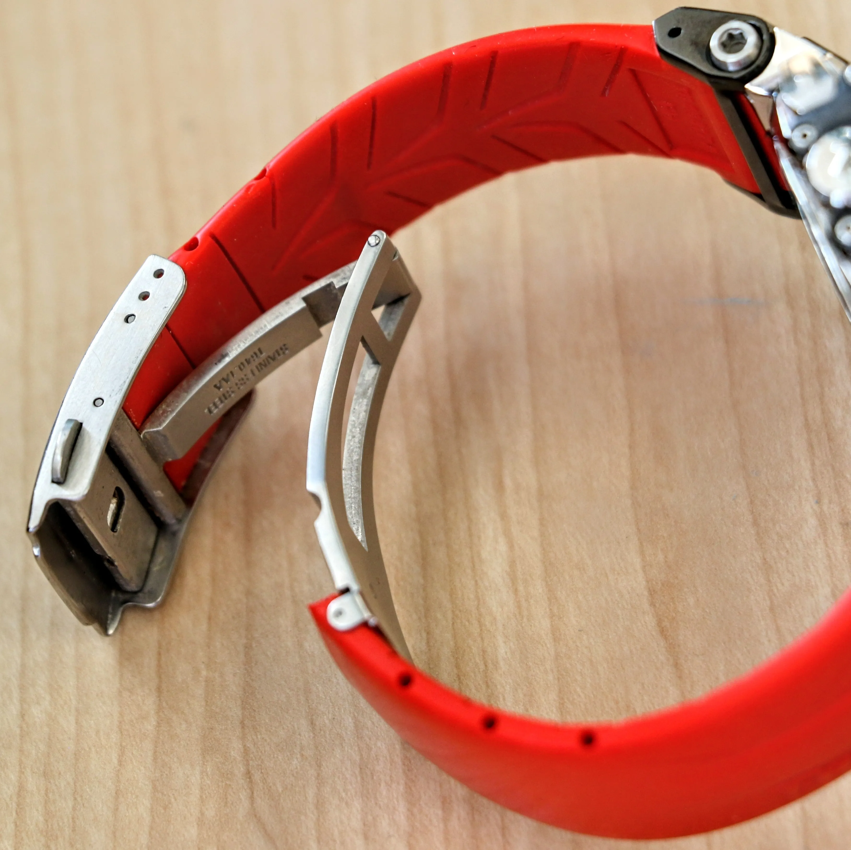 TISSOT T-RACE Chronograph Watch Quartz Date Indicator T048417 A - Original Red Silicone Strap.