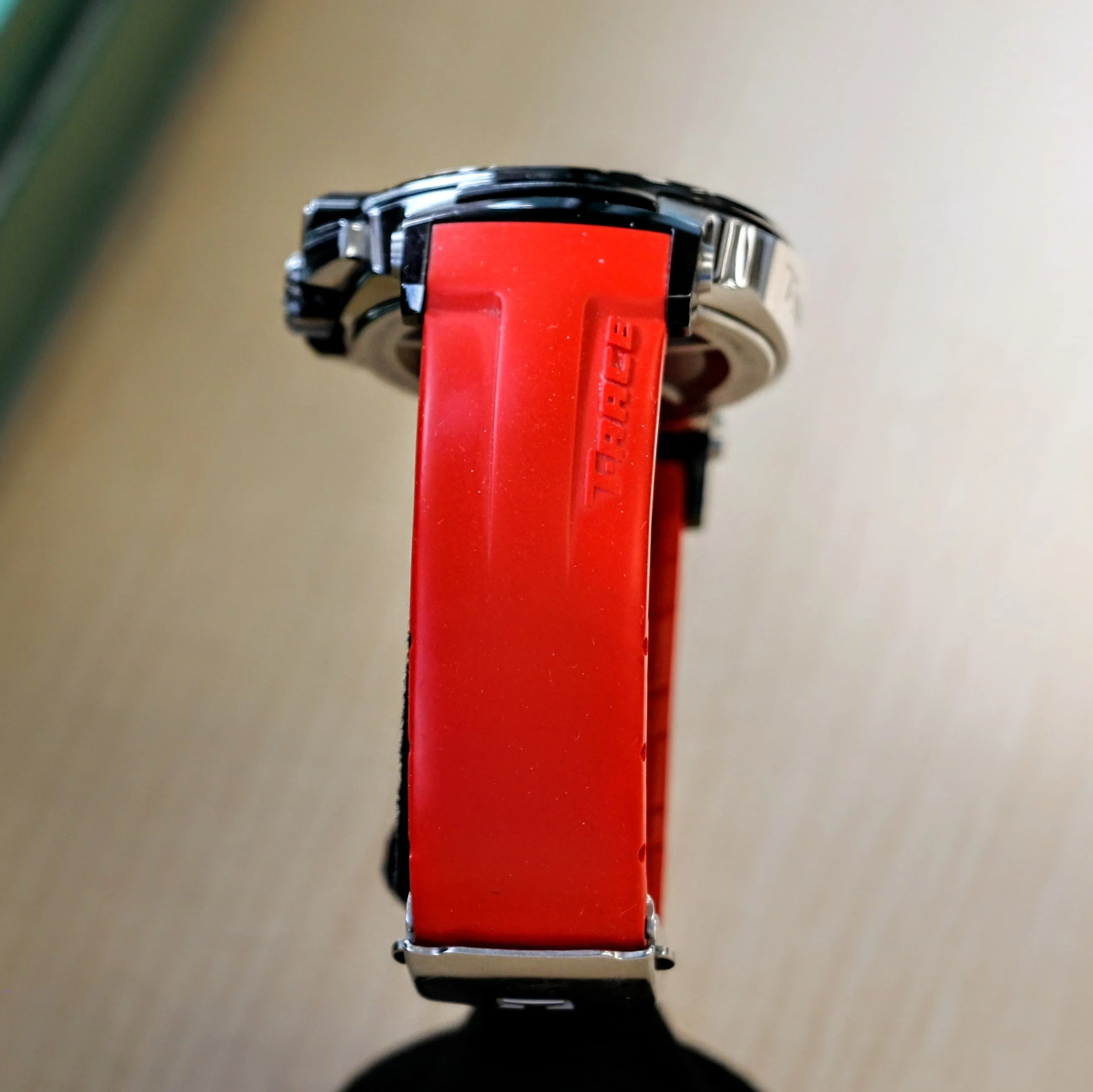 TISSOT T-RACE Chronograph Watch Quartz Date Indicator T048417 A - Original Red Silicone Strap.