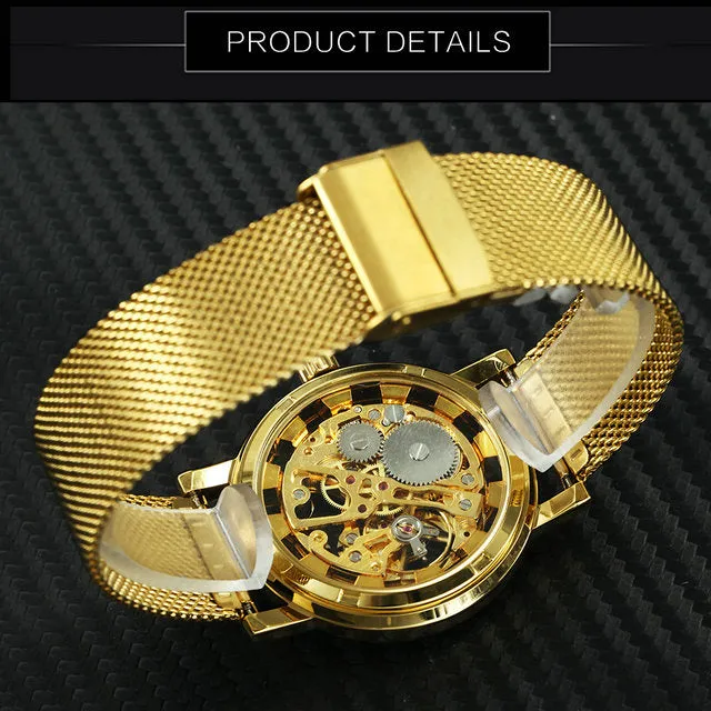 Top Brands Men Watches Military Watches Online WINNER Mesh Strap Wristwatch