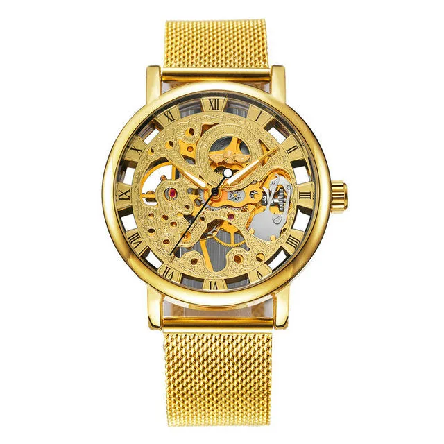Top Brands Men Watches Military Watches Online WINNER Mesh Strap Wristwatch