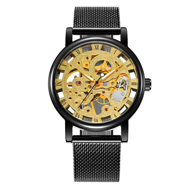 Top Brands Men Watches Military Watches Online WINNER Mesh Strap Wristwatch