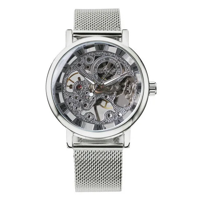 Top Brands Men Watches Military Watches Online WINNER Mesh Strap Wristwatch
