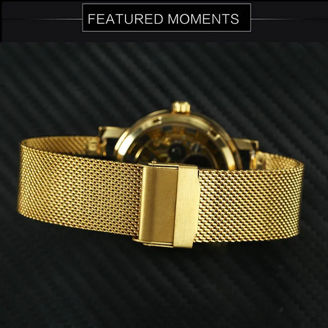 Top Brands Men Watches Military Watches Online WINNER Mesh Strap Wristwatch