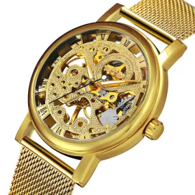 Top Brands Men Watches Military Watches Online WINNER Mesh Strap Wristwatch
