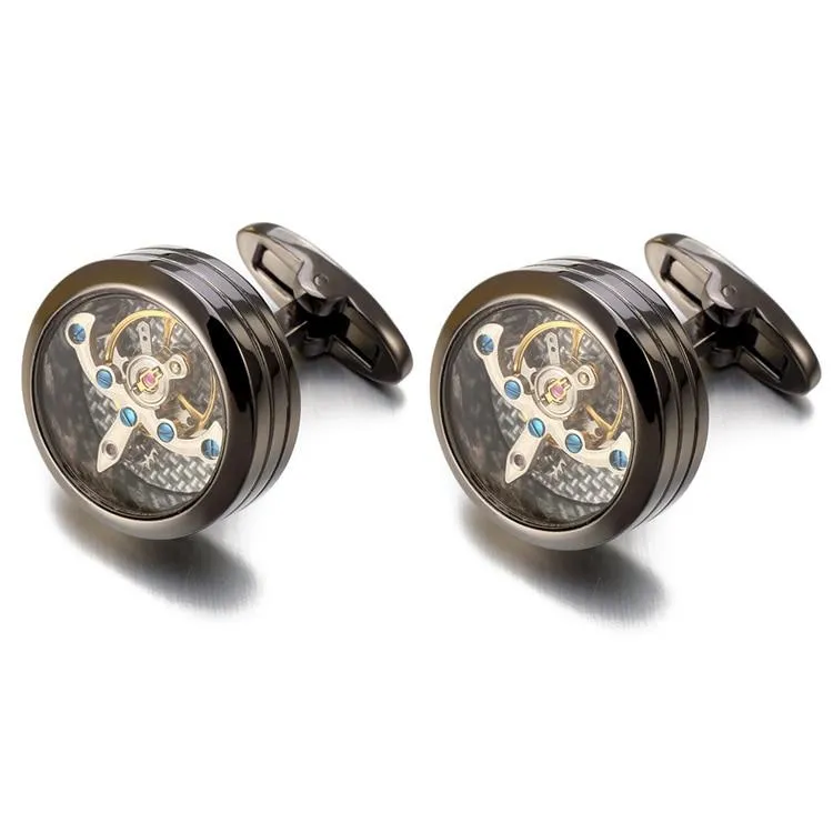 Tourbillon Movement Round Cufflinks