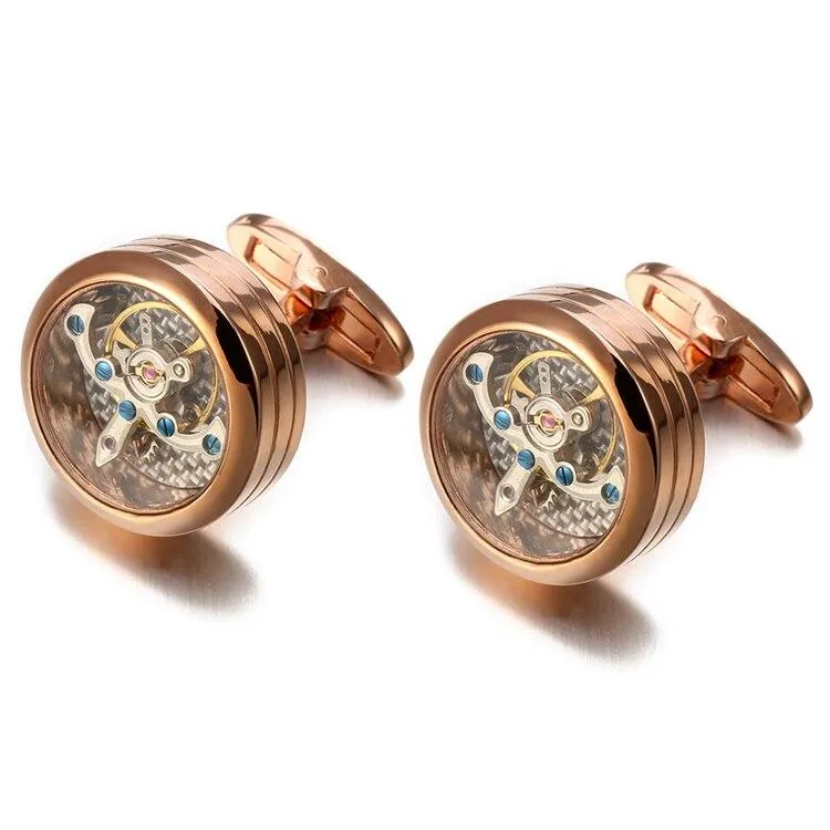 Tourbillon Movement Round Cufflinks