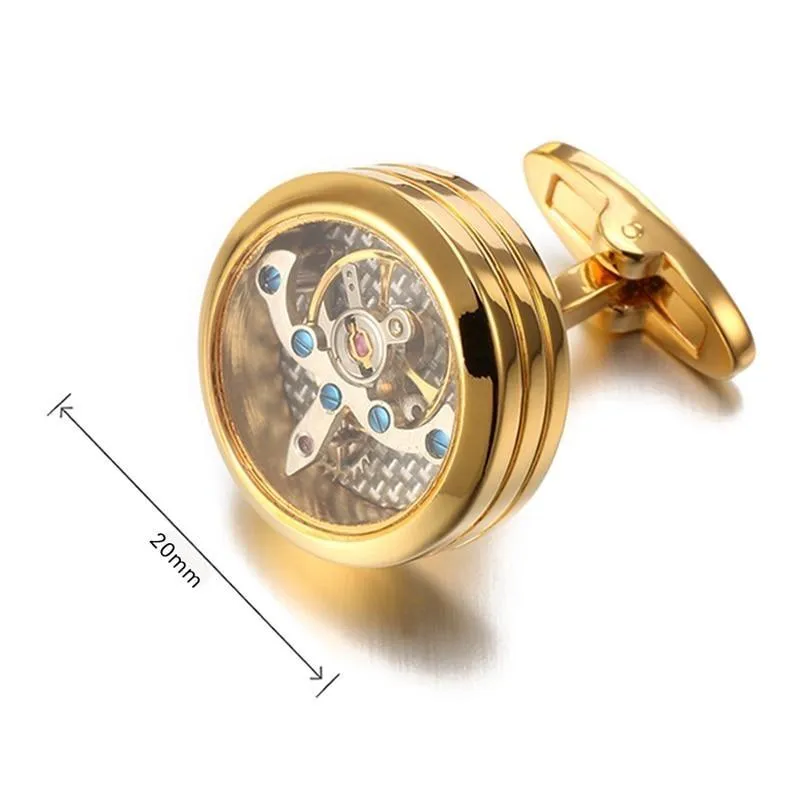 Tourbillon Movement Round Cufflinks