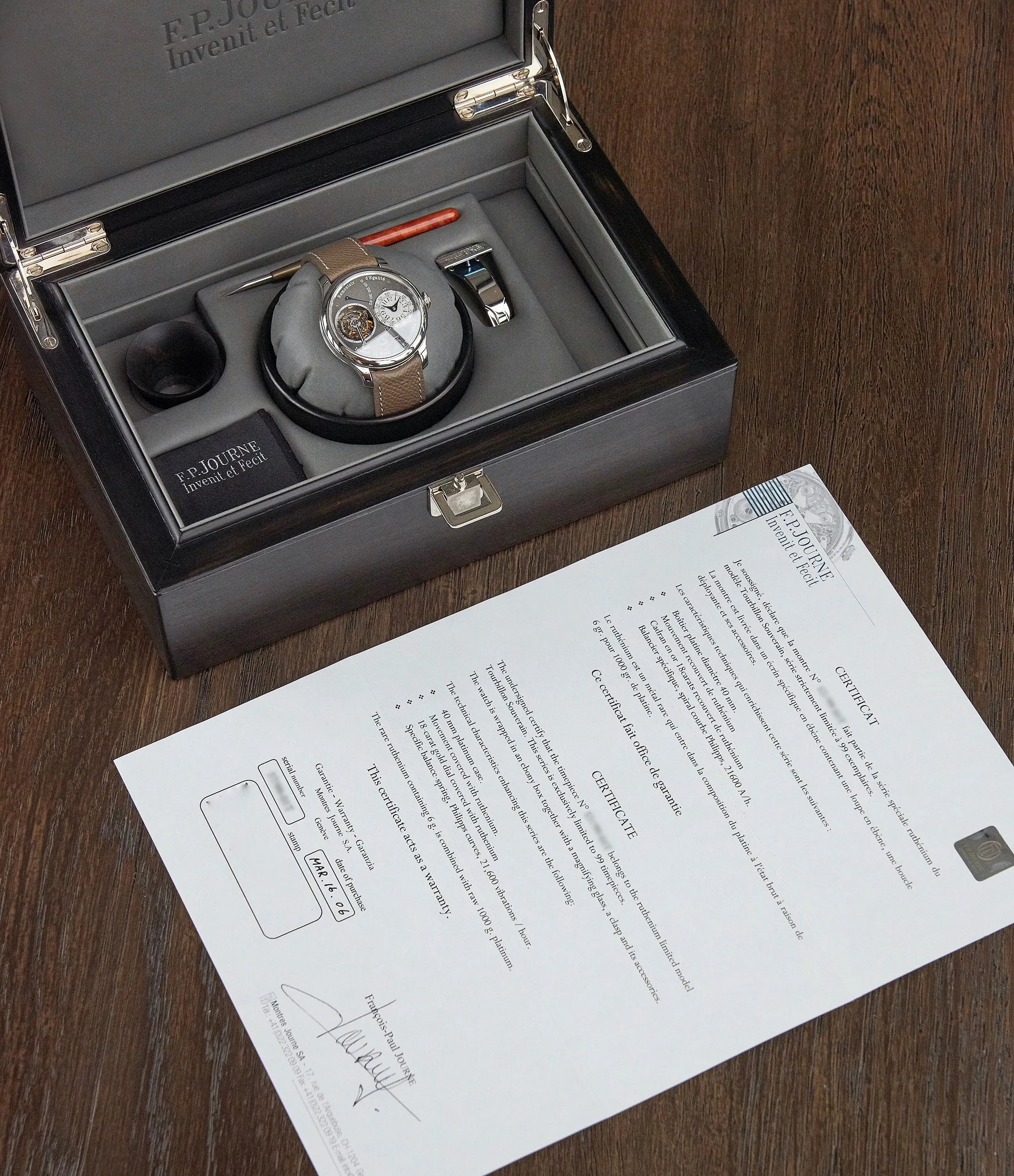 Tourbillon Remontoir | Ruthenium Dial | 40mm | Platinum