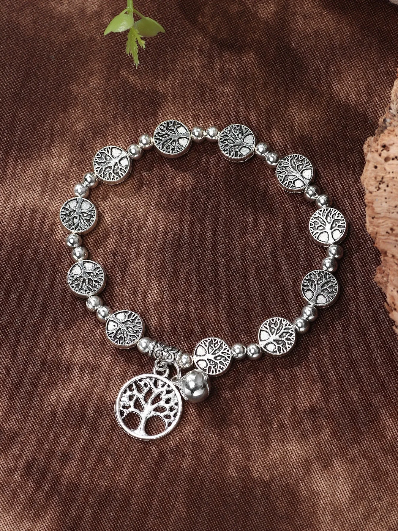 Tree Design Charm Beaded Bracelet for Women Crafted Jewelry Stackable Bracelets