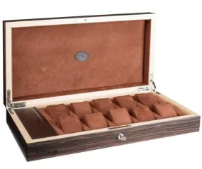 UNDERWOOD (LONDON) - 10-Unit Macassar Watch Box w Compartment | UN244