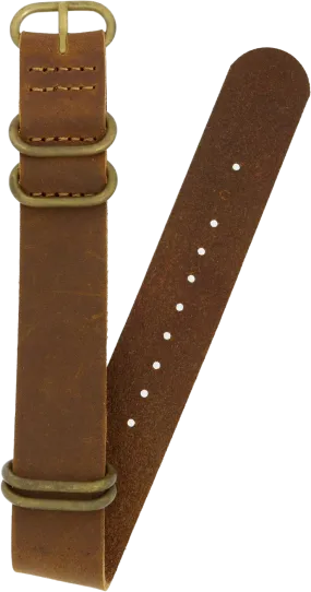 Ventus Brown Brass Leather Strap 20mm