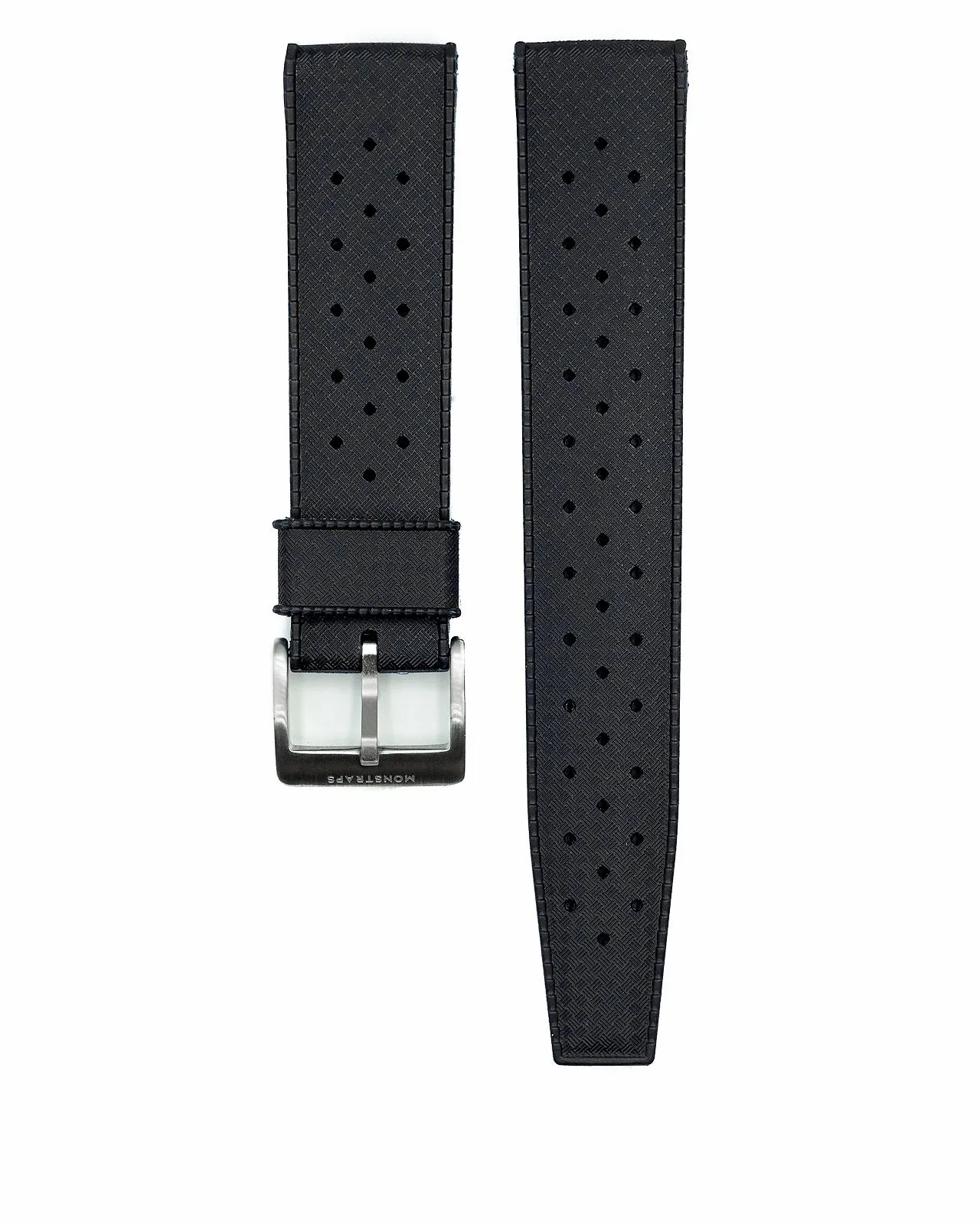 VULCANISED RUBBER - "TROPICAL" VINTAGE STYLE STRAP (BLACK)