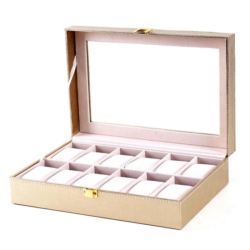 Watches Organiser Watch Storage Box Glass Display Case Dust-Free