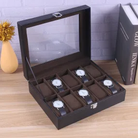 Watches Organiser Watch Storage Box Glass Display Case Dust-Free