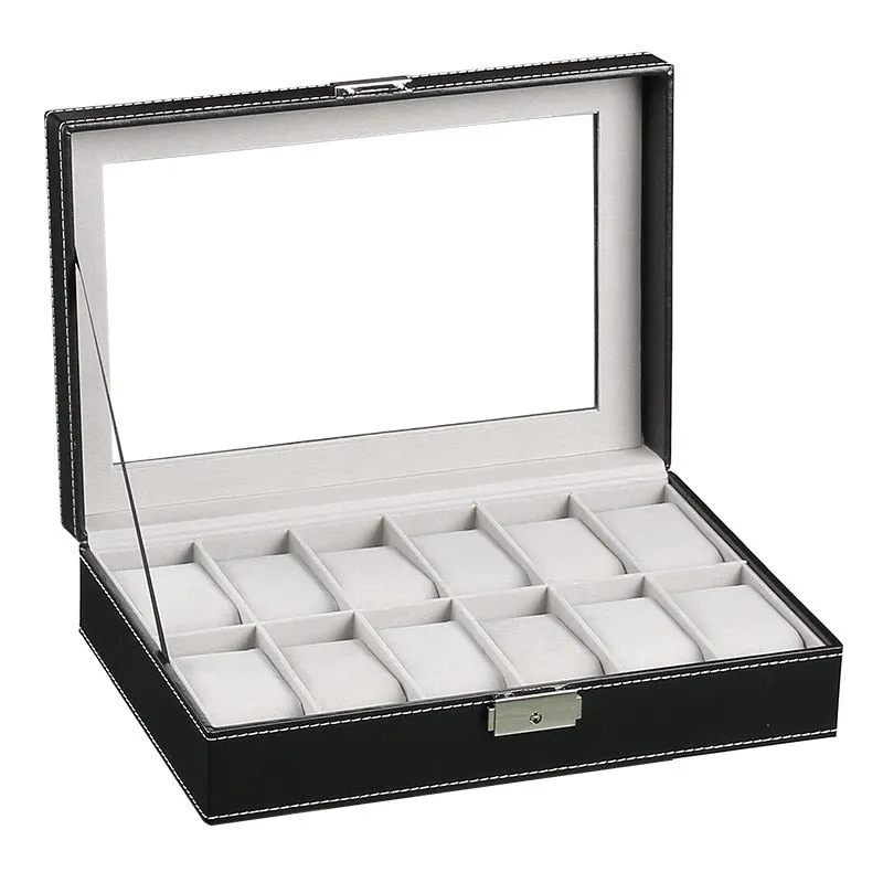 Watches Organiser Watch Storage Box Glass Display Case Dust-Free