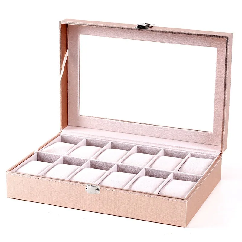 Watches Organiser Watch Storage Box Glass Display Case Dust-Free