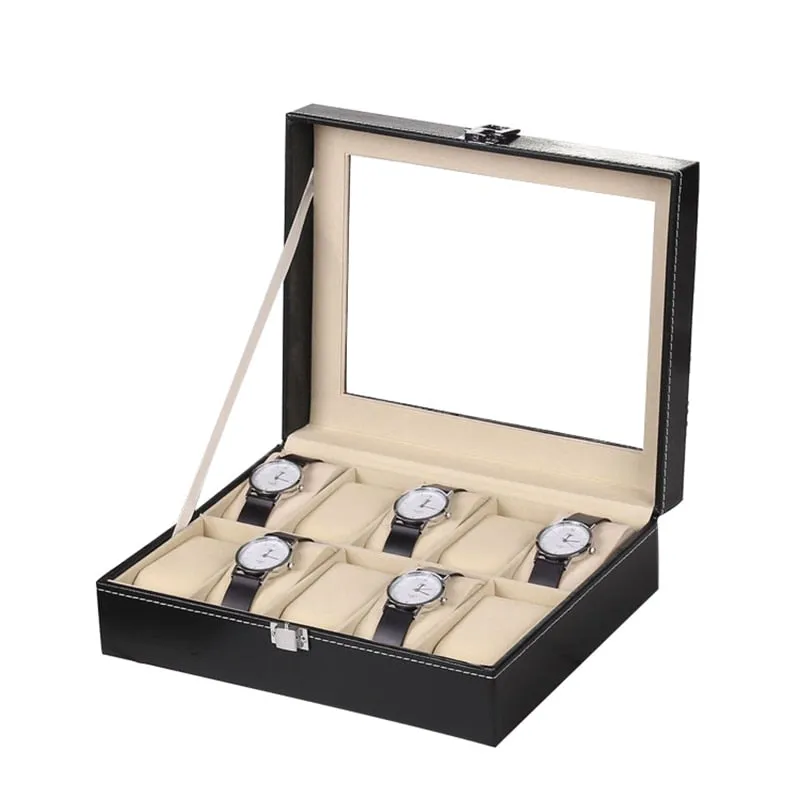 Watches Organiser Watch Storage Box Glass Display Case Dust-Free