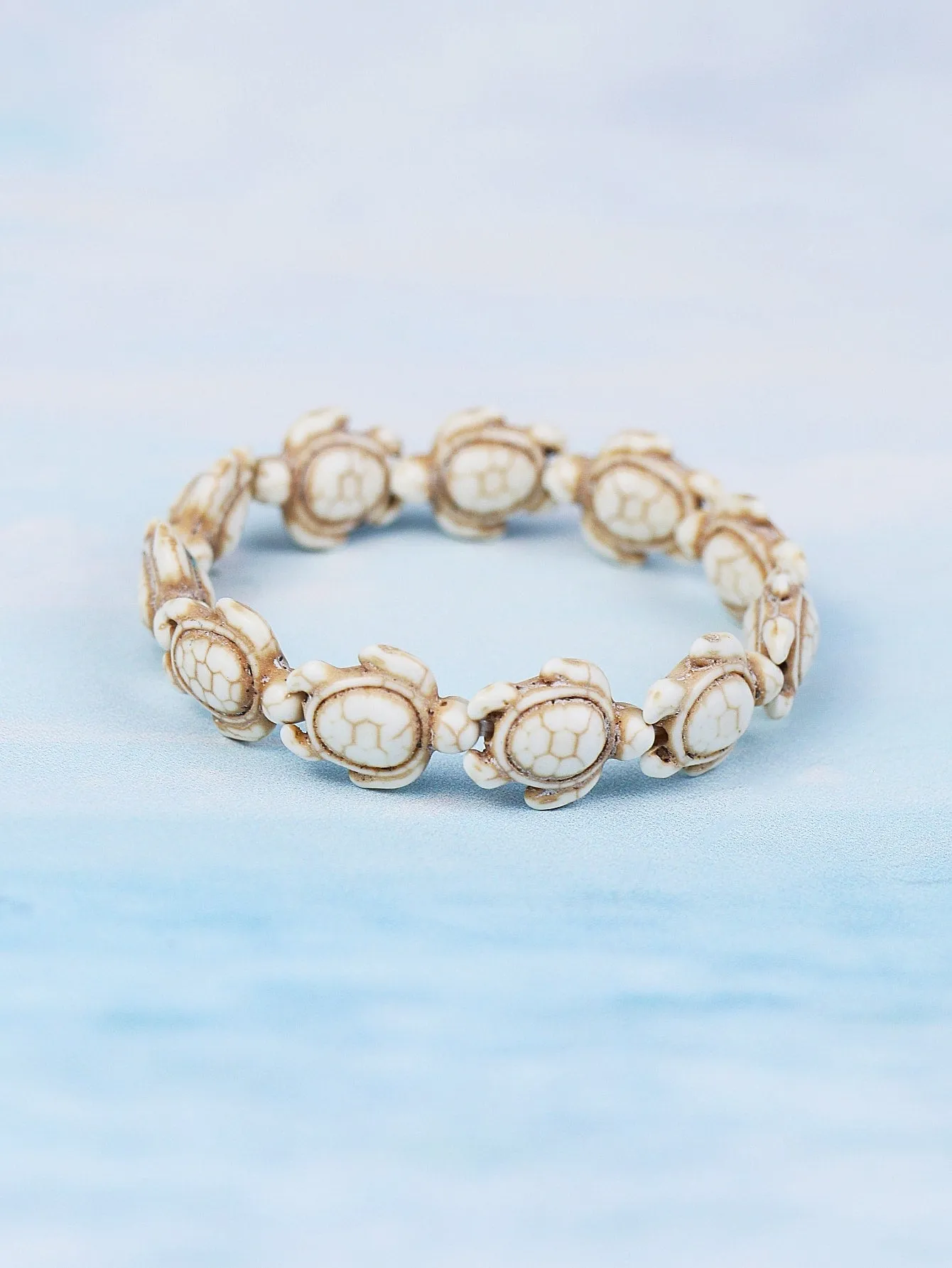 White Tortoise Design Bracelet Stackable Stretch Bracelets Creative Beads Design