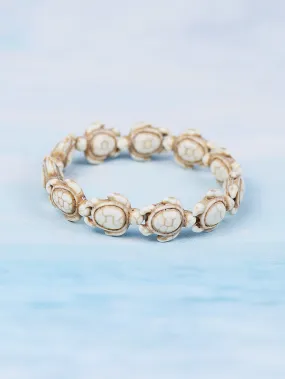 White Tortoise Design Bracelet Stackable Stretch Bracelets Creative Beads Design