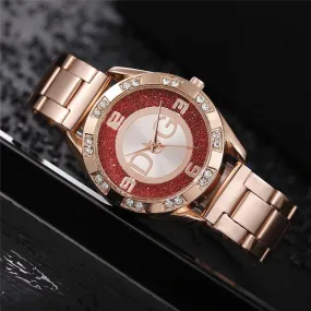 Woman's Retro Design Quartz Stainless Steel Wrist Watch