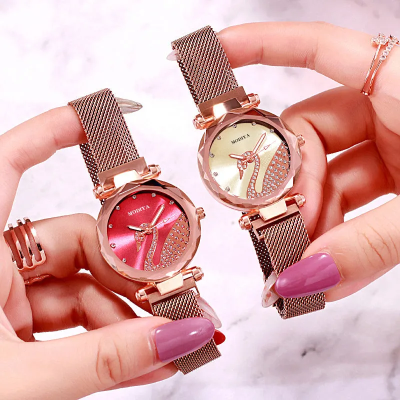 Women Fashion Swan Pattern Quartz Watch Elegant Woman Watch Diamond Luxury Ladies Wristwatch