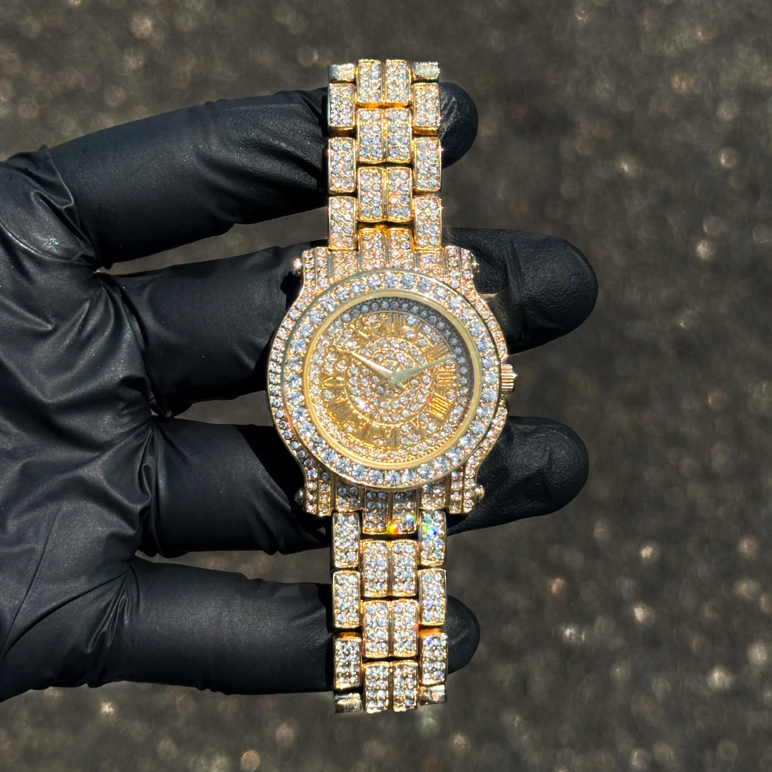 Women's 35mm Diamond Watch with Iced Roman Dial - Quartz Movement