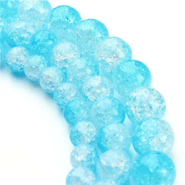 XINYAO 6 8 10 12 mm Natural Stone Beads White Snow Cracked Quartz Crystal Beads Spacer Beads For DIY Jewelry Making 40cm/strand