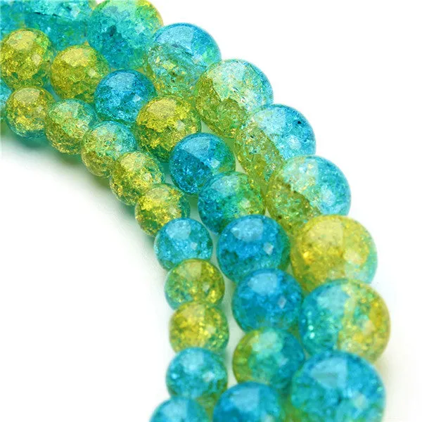 XINYAO 6 8 10 12 mm Natural Stone Beads White Snow Cracked Quartz Crystal Beads Spacer Beads For DIY Jewelry Making 40cm/strand