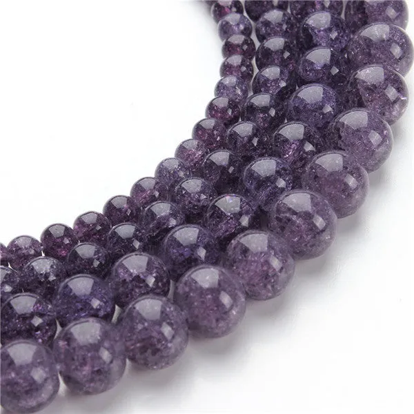 XINYAO 6 8 10 12 mm Natural Stone Beads White Snow Cracked Quartz Crystal Beads Spacer Beads For DIY Jewelry Making 40cm/strand