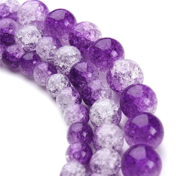 XINYAO 6 8 10 12 mm Natural Stone Beads White Snow Cracked Quartz Crystal Beads Spacer Beads For DIY Jewelry Making 40cm/strand